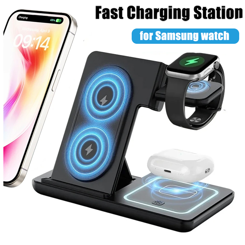 Wireless Charger Watch - Stacja ładująca 3 w 1, składana,