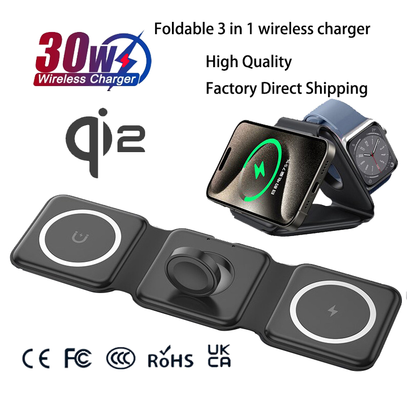 Wireless Charger Watch - Uniwersalna magnetyczna składana stacja ładująca Qi2,