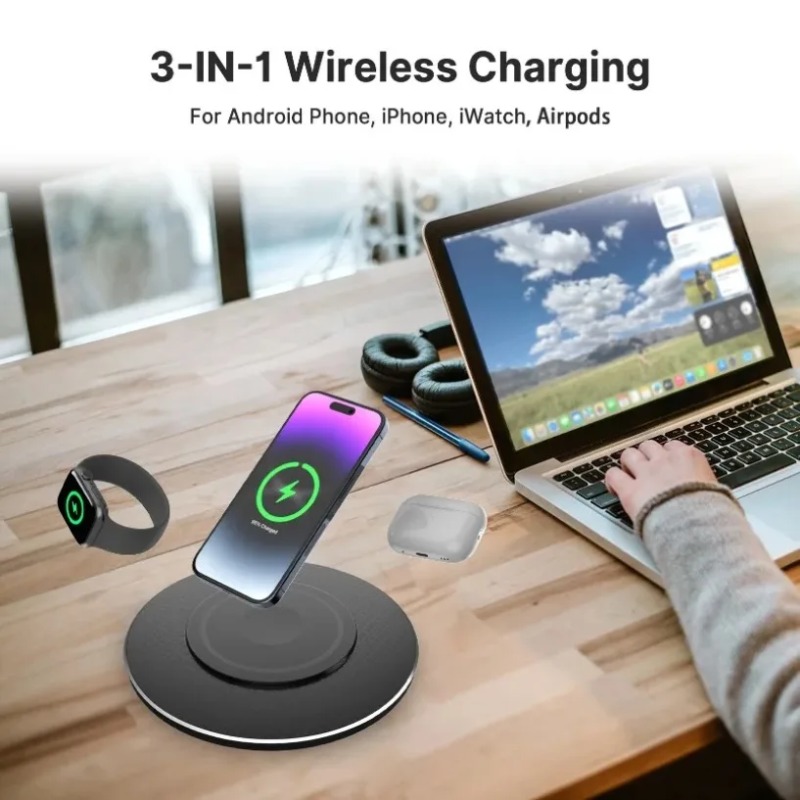 Wireless Charger Watch - Kompaktowa ładowarka bezprzewodowa 3 w 1