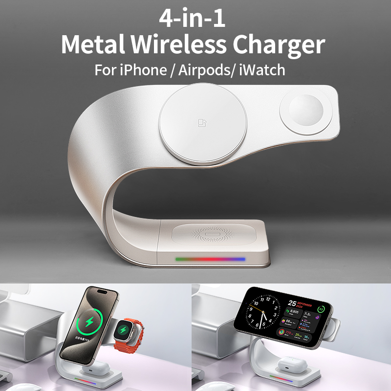 Metalowa obudowa 4 w 1 Bezprze – Wireless Charger Watch recenzja i cena