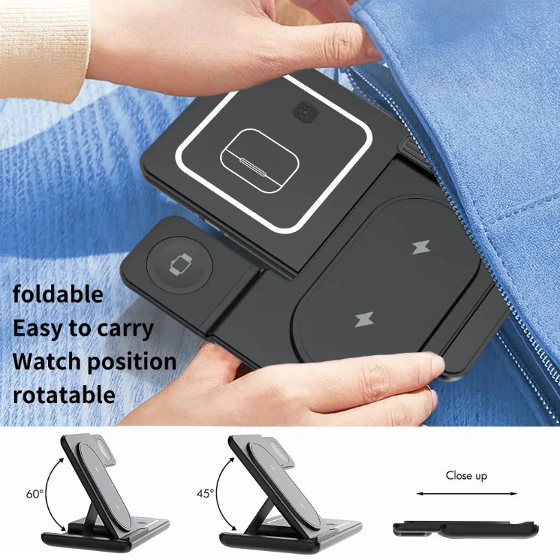Stacja ładująca 3 w 1, składan – Wireless Charger Watch recenzja i cena