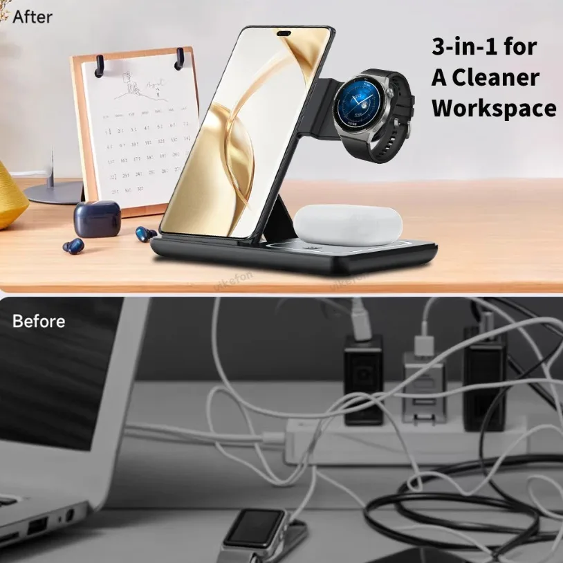Stacja ładująca 3 w 1, składan – Wireless Charger Watch recenzja i cena